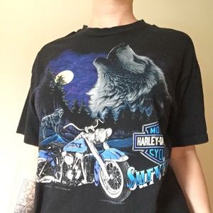 Vintage 90s Harley-Davidson Wolf Tee